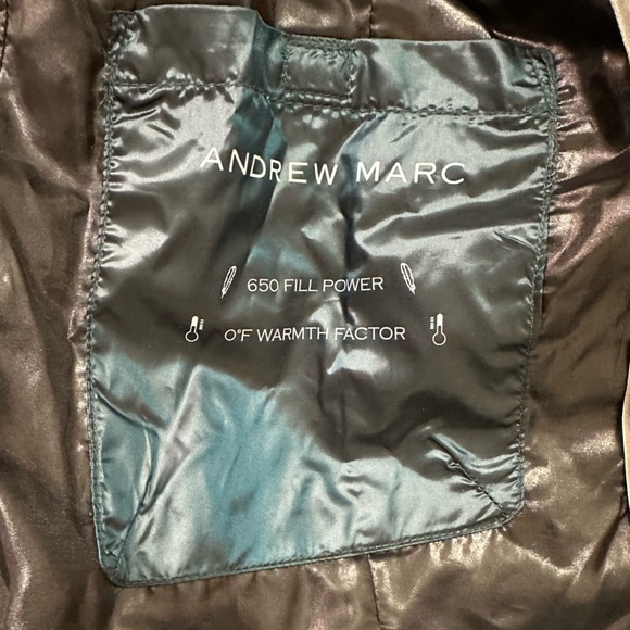 Andrew Marc Metallic Teal Green Goose Down Puffer Jacket Coat 650 Fill Power - Picture 12 of 14